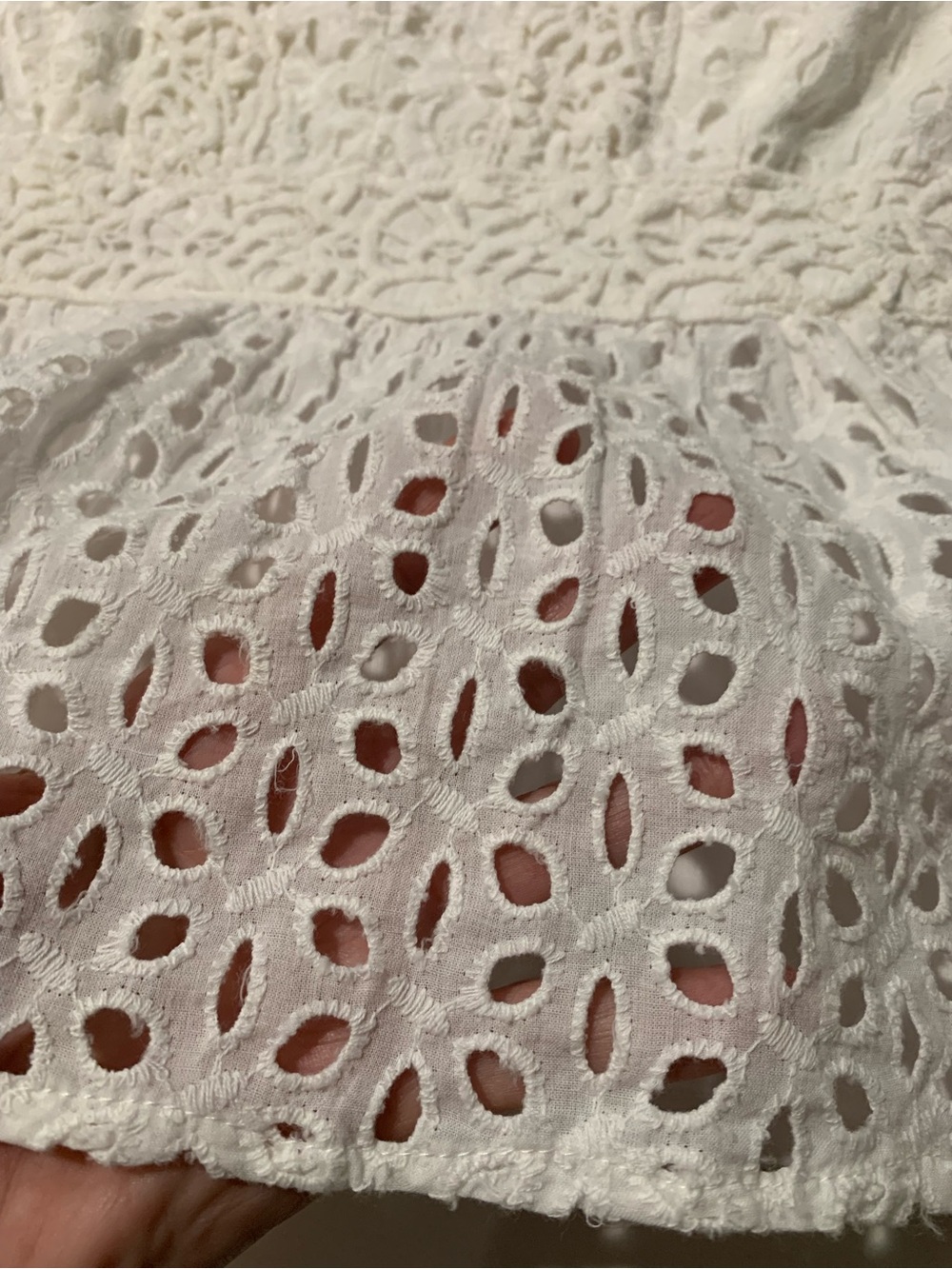 NWT Japna White Eyelet Lace Peplum Cami Top, Cottagecore, XL - Picture 7 of 11